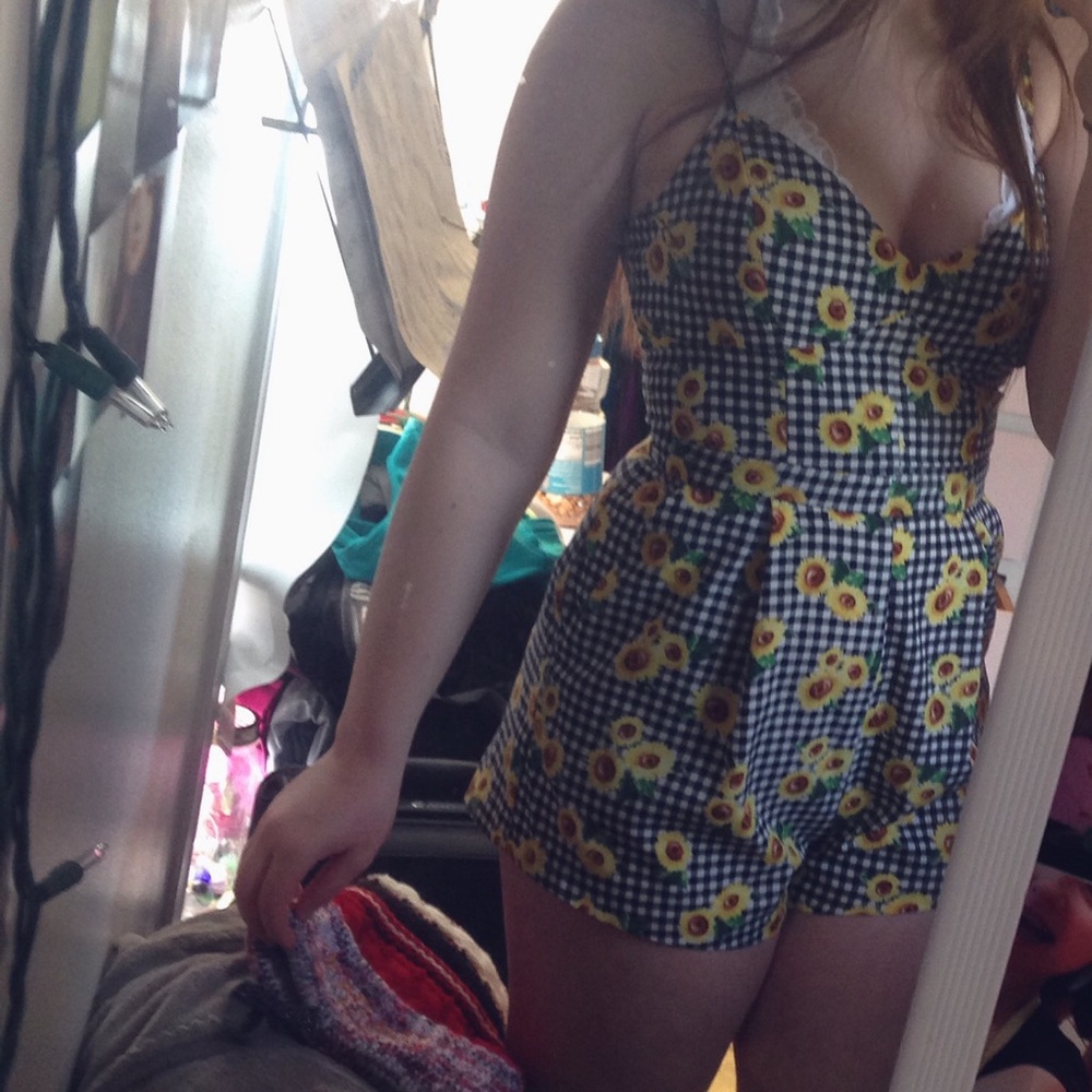 Forever 21 sunflower romper